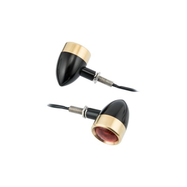 Motone(モートーン) ウインカー アルミビレット 2個 ブラック/ブラス M10 汎用 XNM...