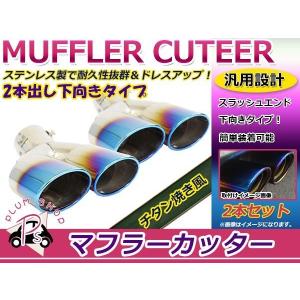 マフラーカッター 2本出し オーバル デュアル 100Φ 汎用 取り付け簡単 