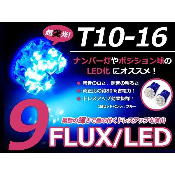 メール便送料無料 LED ナンバー灯 モコ MG33S ナンバー球 ブルー 青 T10 9連 FLU...