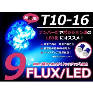 メール便送料無料 LED ナンバー灯 ウィザード UES系 ナンバー球 ブルー 青 T10 9連 F...