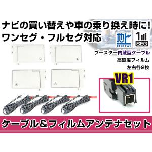 左右L型 スクエアタイプ フィルムアンテナ4枚 ケーブル4本セット イクリプス AVN-G01mkII 2011年モデル VR1