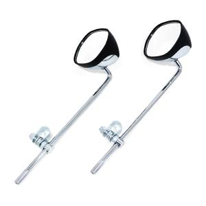 バイク 汎用 ナポロッキー ミラー 左右セット ブラック×メッキ