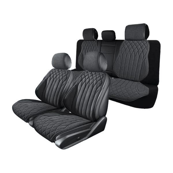 送料無料 日産 エルグランド E51 汎用 スエード エプロンタイプ シートカバー ブラック 運転席...