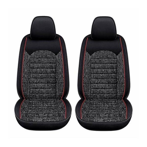 スズキ ジムニー JB64 汎用 シートカバー 2席セット ブラック 黒 リネン 前席 運転席 助手...