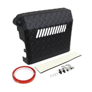 ハイゼットトラック S200 S210 S500P S510P H26.9? 標準車 ジャンボ 共通 バッテリーカバー ブラック 縞模様 ステンレス製 取付部品付き