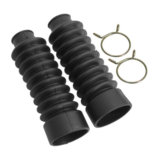 汎用 フロント フォークブーツ 27mm 全長150mm 上部27mm 下部45mm ブラック 2個...