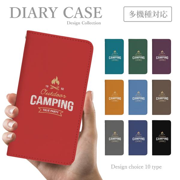スマホケース 手帳型 ZenFone Live L1 ZA550KL 韓国 キャンプ ロゴ 森 山 ...