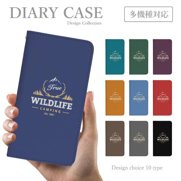 スマホケース 手帳型 ZenFone Live L1 ZA550KL 韓国 キャンプ ロゴ 森 山 ...