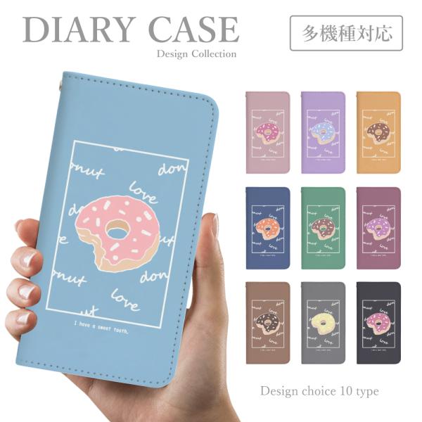 スマホケース 手帳型 ZenFone Live L1 ZA550KL 韓国 ドーナツ スイーツ お菓...