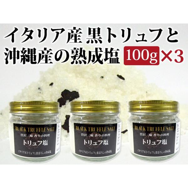 （送料無料）黒トリュフ塩（100g×3個セット）イタリア産黒トリュフと沖縄産の熟成塩 贅沢三昧 香り...