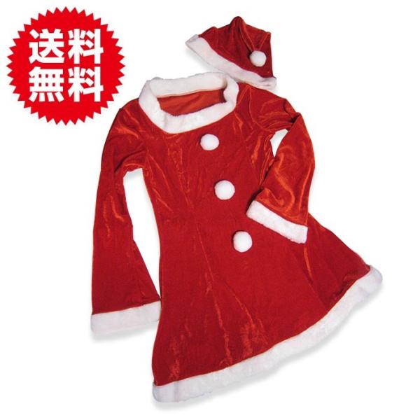 サンタ ワンピ コスプレ 帽子付き サンタコスチューム 赤 レッド サンタクロース クリスマス セク...