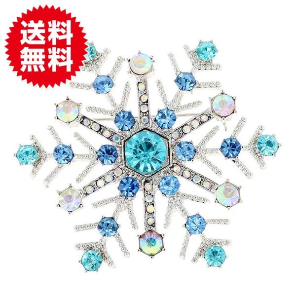 雪の結晶 ブローチ ブローチピン 北欧 アンティーク クリスタル ラインストーン スノー 雪 キラキ...