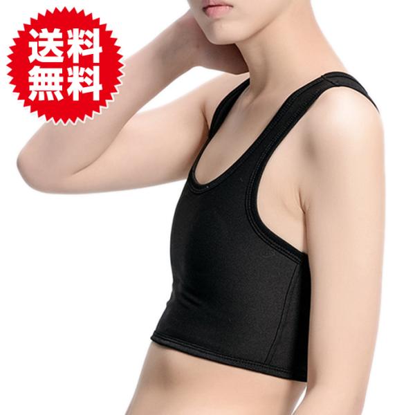 ナベシャツ 3段フック式 ハーフ タンクトップ 胸 サポーター 胸つぶし さらし コスプレ 男装 和...