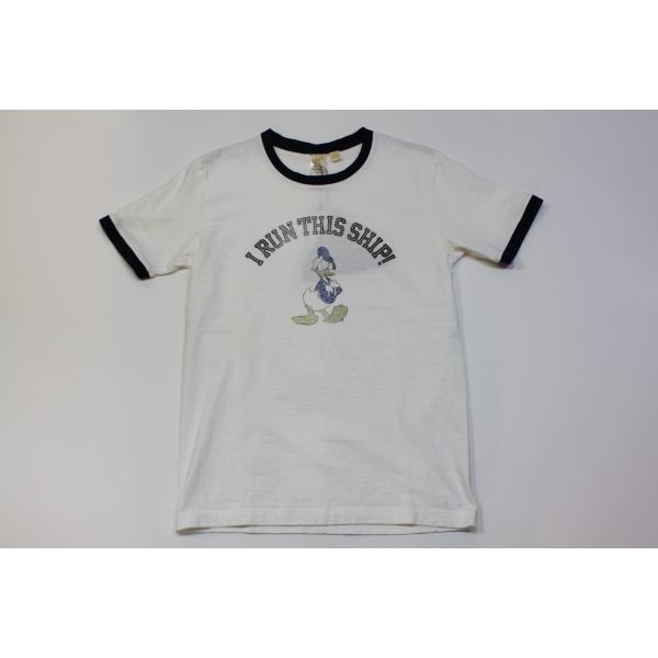 吊り編み天竺 ドナルドダック　プリントTシャツ　バーンズ×ディズニー　コラボＴ　バーンズ　アウトフィ...