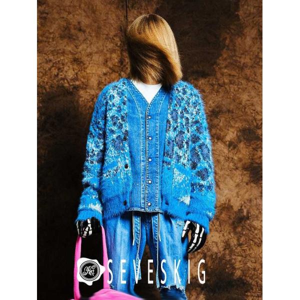 SEVESKIG(セヴシグ) Fading Leopard Knit Cardigan