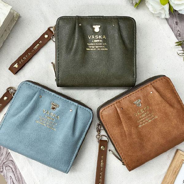 財布 VASKA by moz ベスカバイモズ 札入れ 送料無料 新品 ラウンドファスナー 二つ折り...