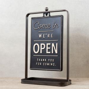 店舗用 看板 アンティークデザイン スタンド式 看板 オープン クローズ 業務看板 welcome スタンドプレート オープン クローズ