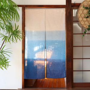 のれん 「芥子」 季風のれん 段ぼかし染め ボカシ 手染め 麻混のれん