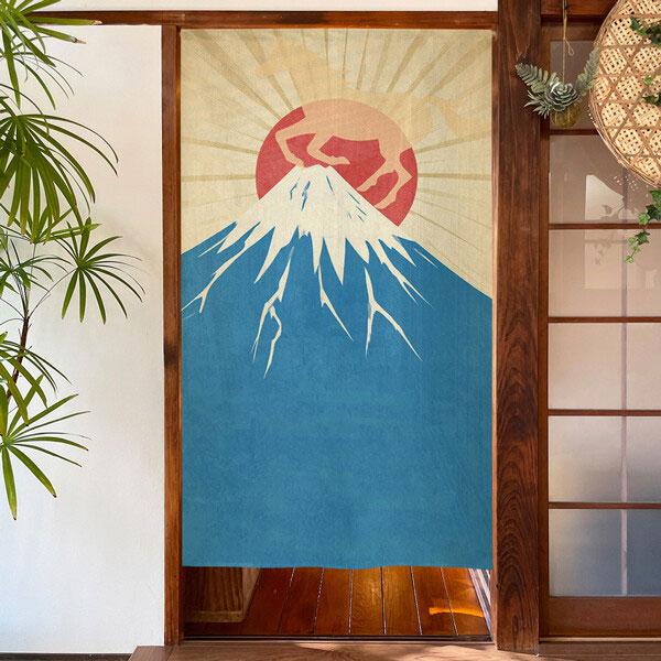 のれん 富士山 馬 うま 縁起物 85×150cm 洗面所暖簾 干支 縁起 業務用 店舗用 飲食店 ...