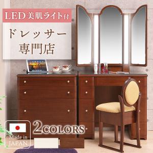 ロココ調 ドレッサー 三面鏡 イス付き 白家具 アンティーク エレガント