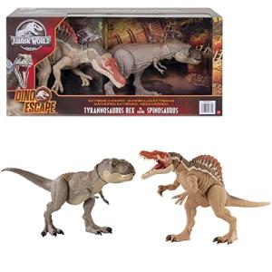 マテル ジュラシックワールドJURASSIC WORLD かみつき! T-レックス VS. かみつき! スピノサウルス恐竜フィギュア2体セット全｜plus-one-shop