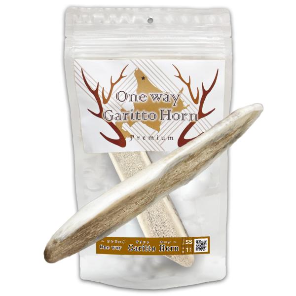 +One way　鹿の角 SSサイズ『ガリッとホーンプレミアム（半割り）超小型犬用１本入り』犬のおや...