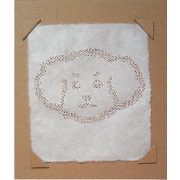 切り絵　和紙　プードル