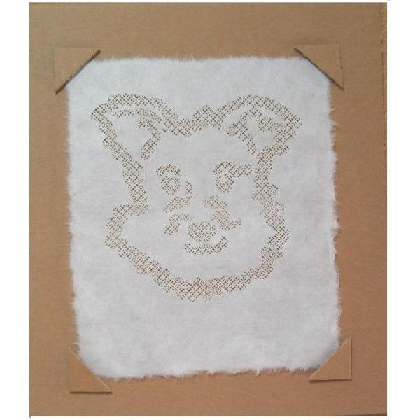 切り絵　和紙　シュナウザー