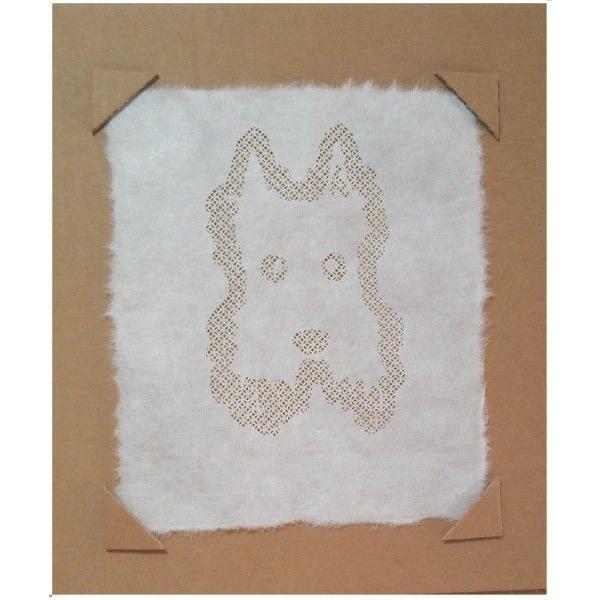 切り絵　和紙　スコティッシュテリア