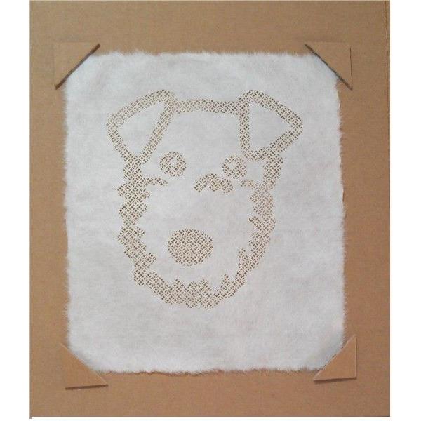 切り絵　和紙　ウェルシュテリア