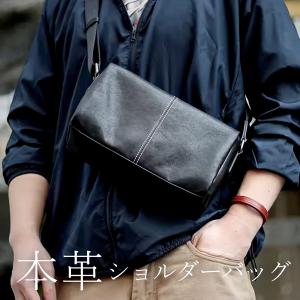 メンズ ショルダーバッグ 革 斜め掛け 軽量 ...の詳細画像1