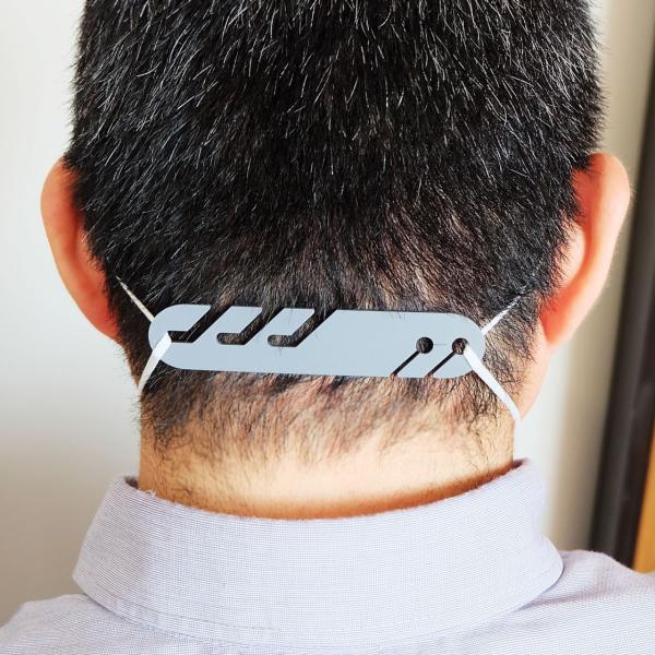 アクリル製　マスククリップ　スポーティー　Ｌサイズ　4点セット（ブルー・ブラック・グレー・クリア）