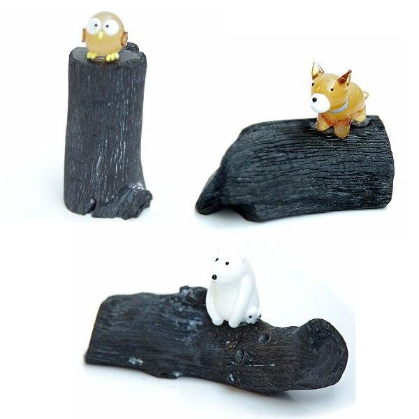備長炭飾り ねこ マスコット / 炭 木炭 消臭 除湿 調湿 インテリア 運気アップ おしゃれ