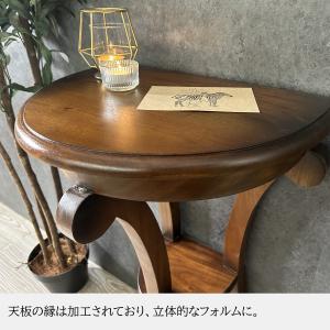 コンソールテーブル テーブル 半円テーブル 完成品 マホガニー 無垢
