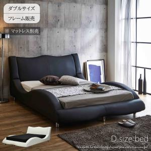 【美品】ダブルベッド　フレーム　受け取り　ハイバック　ブラック サンコウ ベッド ベッドフレーム ダブル 革張り 黒 ブラック