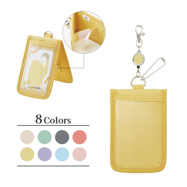 myfa カードスタンドケース ミファ 推し活 パスケース 持ち運び ICカード リール ハニーイエ...