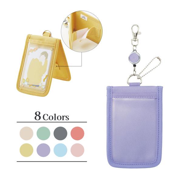 myfa カードスタンドケース ミファ 推し活 パスケース 持ち運び ICカード リール ライラック...