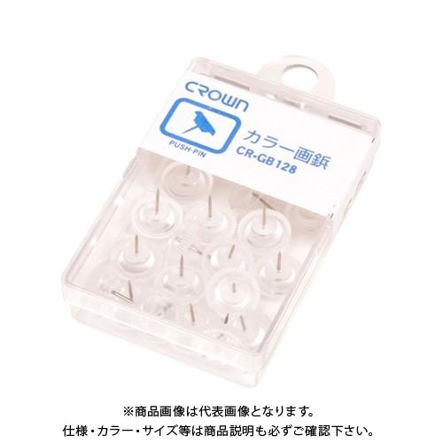 クラウン カラー画鋲 20本 透明 CR-GB128-T
