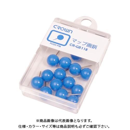 クラウン マップ画鋲 15本 青 CR-GB118-BL