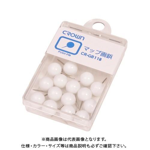 クラウン マップ画鋲 15本 白 CR-GB118-W