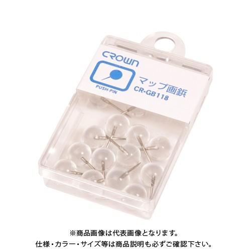 クラウン マップ画鋲 15本 透明 CR-GB118-T