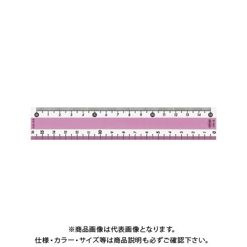 共栄プラスチック カラー直線定規 15cm ピンク CPK-15-P