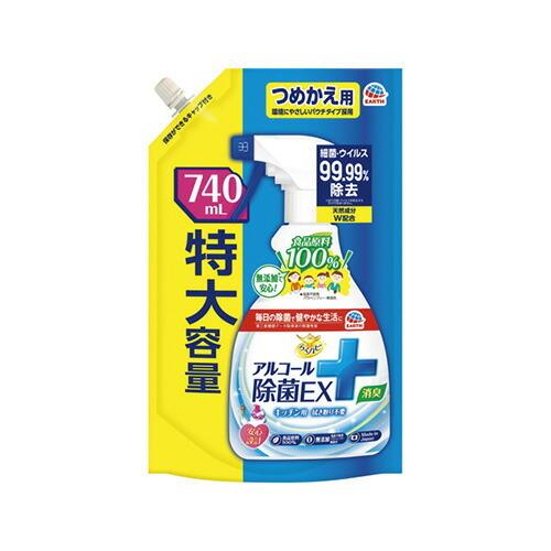アース製薬 らくハピアルコール除菌EX詰替740mL 356486