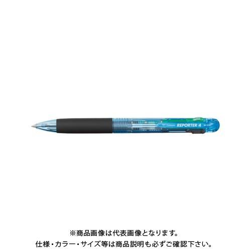 トンボ鉛筆 4色ボールペン リポーター4 透明ブルー BC-FRC40