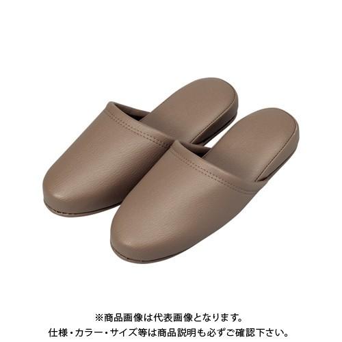 オーミケンシ 抗菌レザー調スリッパ10足キャメルブラ 36036 (10P)