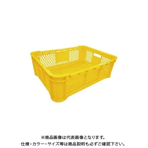 (送料別途)(直送品)安全興業 野菜コンテナ メッシュ 黄 620×462×196mm (5入)