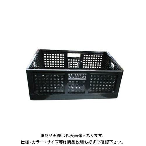 (送料別途)(直送品)安全興業 折りたたみコンテナ 黒 550×370×200mm (10入)