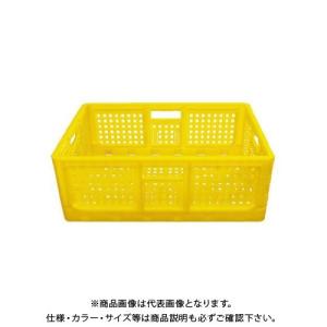 (送料別途)(直送品)安全興業 折りたたみコンテナ 黄 550×370×200mm (10入)