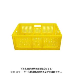 (送料別途)(直送品)安全興業 折りたたみコンテナ 黄 550×370×200mm (10入)｜plus1tools