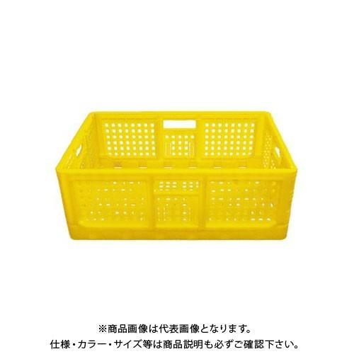 (送料別途)(直送品)安全興業 折りたたみコンテナ 黄 550×370×200mm (10入)